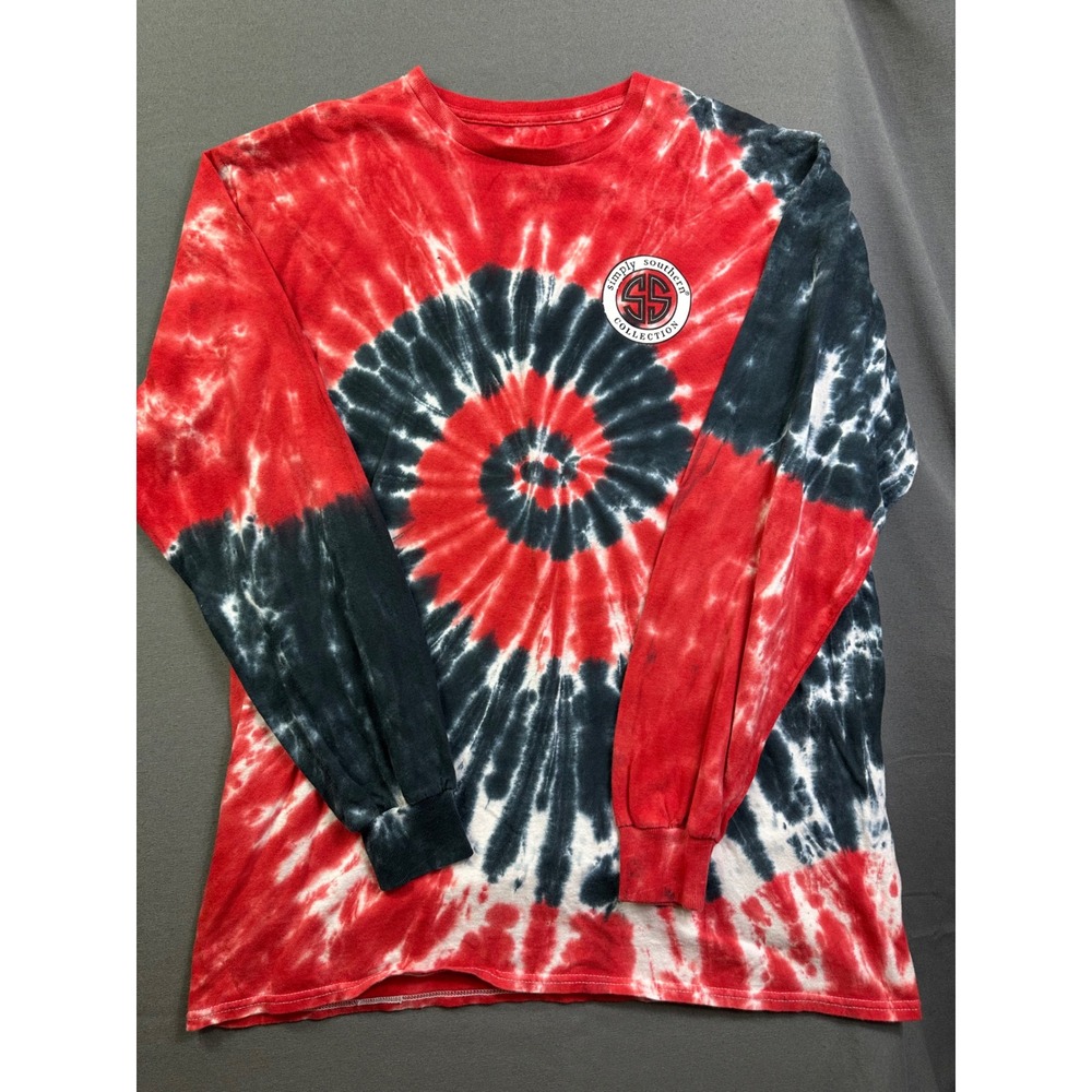 Simply Southern Christmas Dog Tie Dye Long Sleeve Shirt Red Black Large - Picture 3 of 11